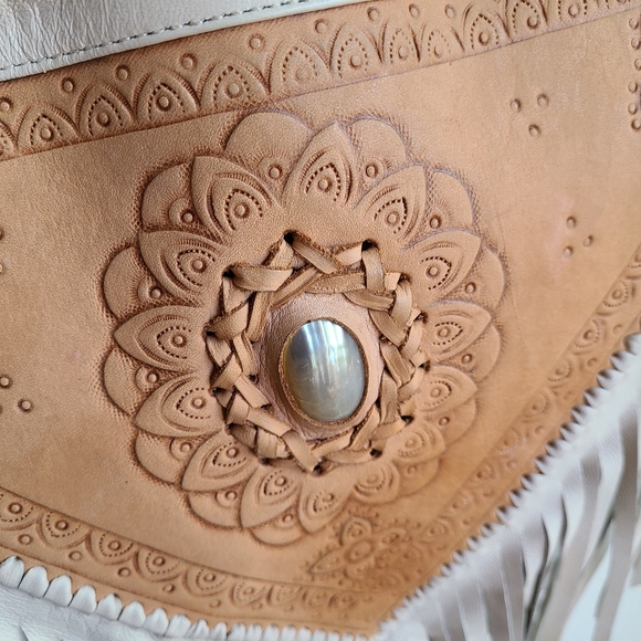 SWAPPED Mahiya Harlow Fringed Bag in Cream - Picture 6 of 15